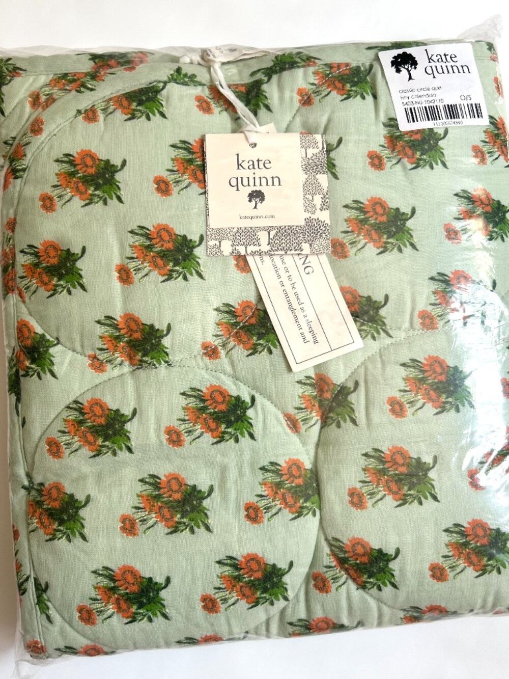 NWT Kate Quinn Floral Circle Quilt Organic Cotton Gauze Baby Blanket